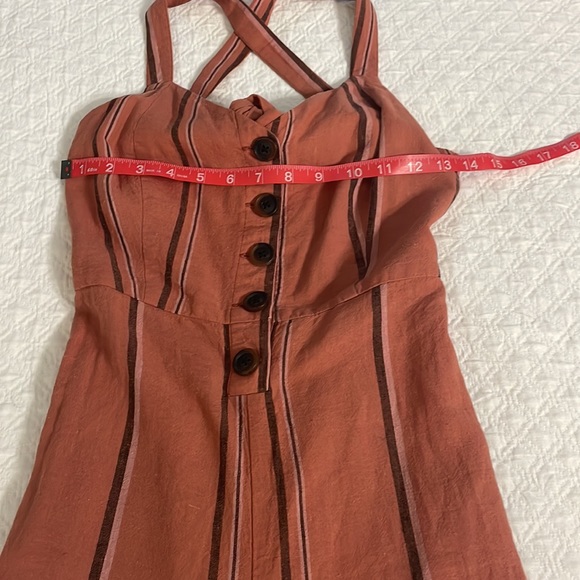 Urban Outfitters UO Ashley Striped long romper jumpsuit small p open back NWOT - Picture 5 of 15